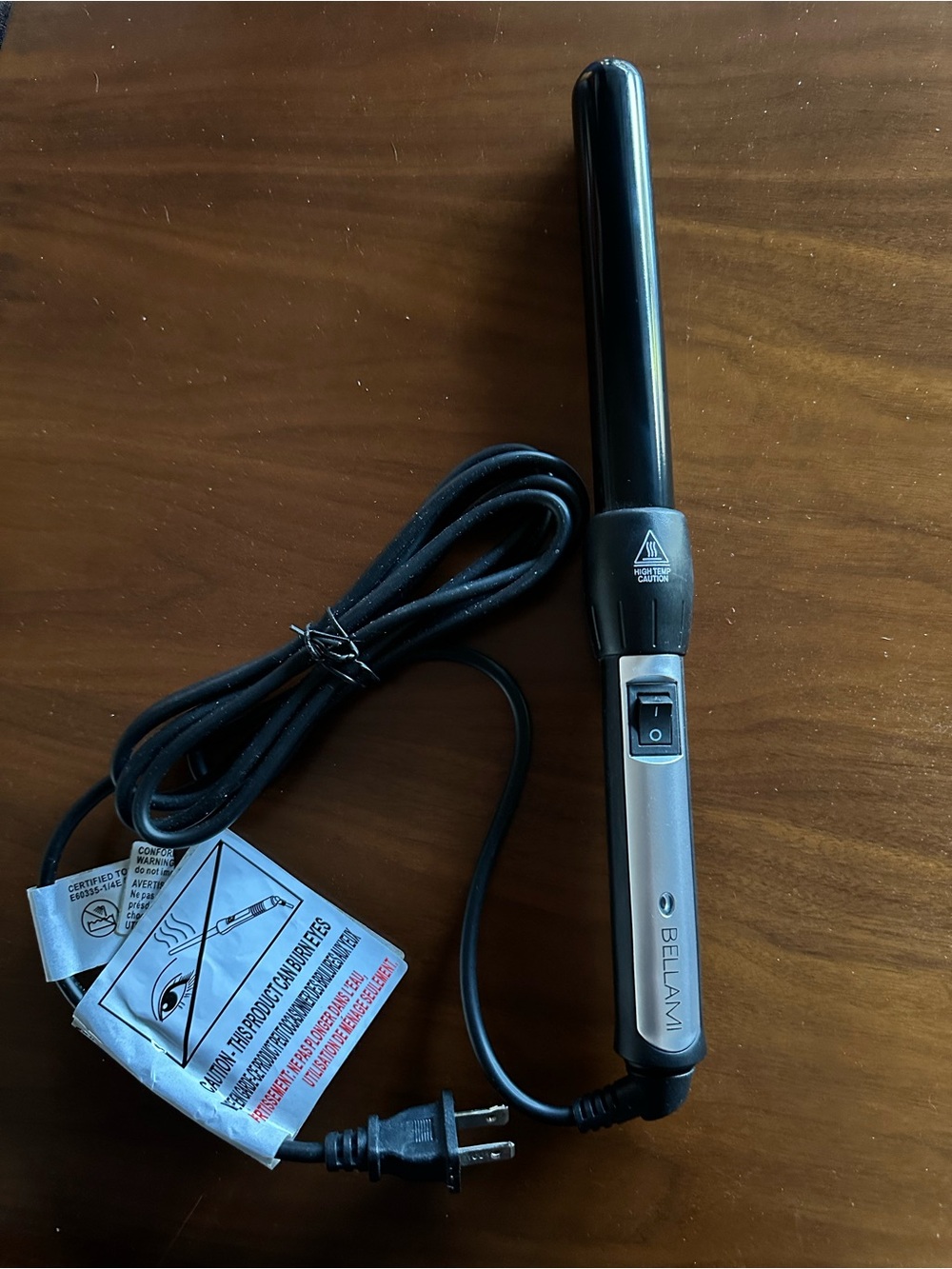 BELLAMI Black and Silver Mini Curling Wand